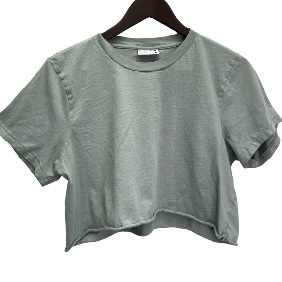 Frank And Oak Green Cropped Short Sleeve T-Shirt Size XL - Picture 5 of 10